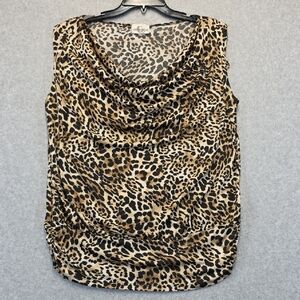 Caren Sport Ruched Blouse Brown and Black